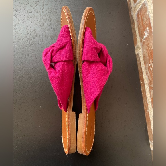 Soludos Fuchsia Cloth Knotted Slip On Slide Sandals Size 8 - Picture 7 of 9